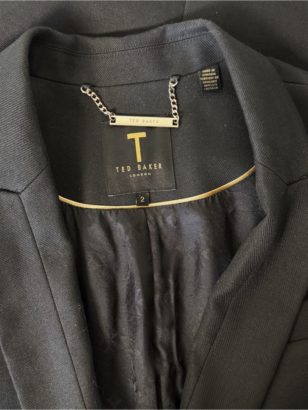 Ted Baker Black Single-Button Tailored Blazer - Like New Condition